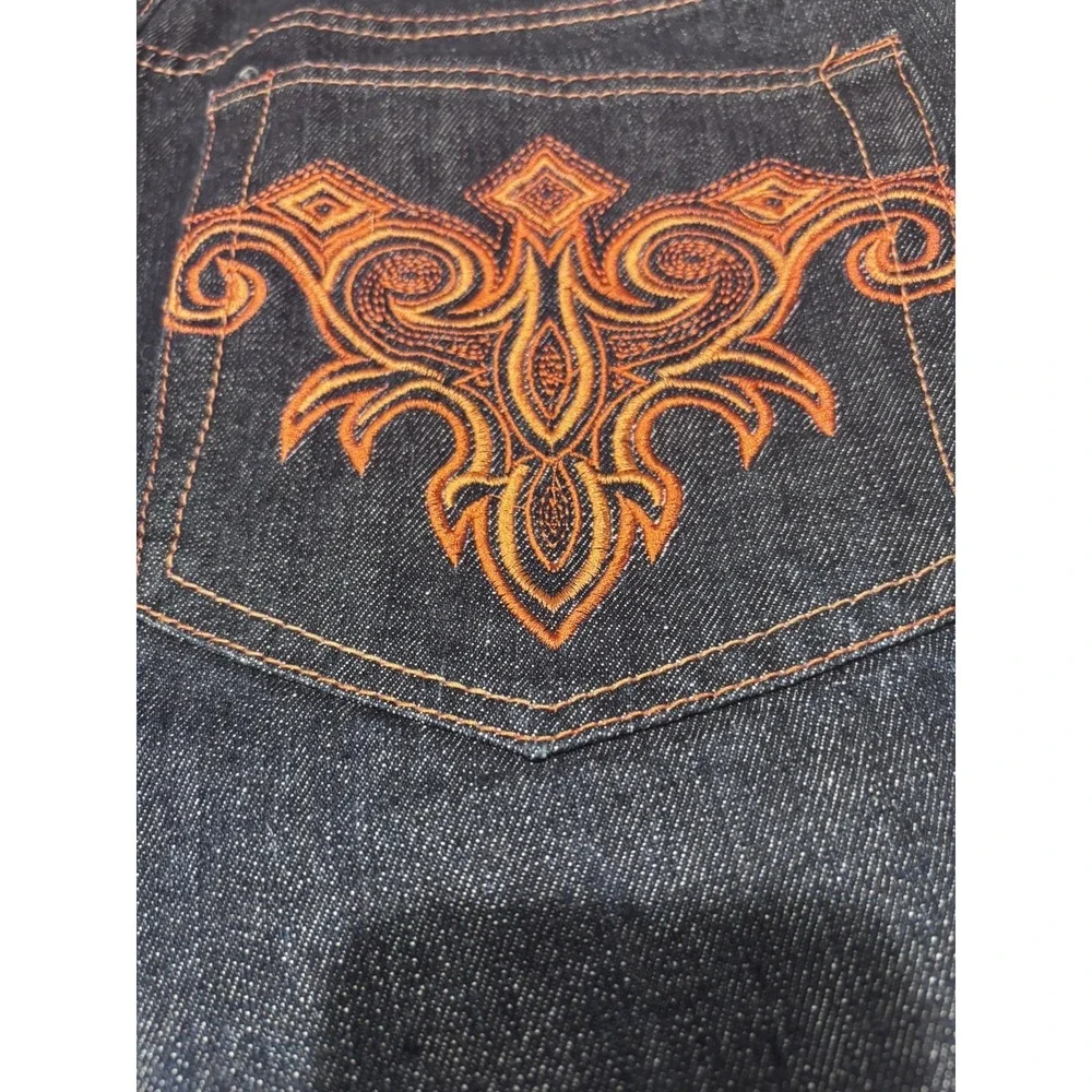 Vintage U T Sports Collections Baggy‎ Jean Shorts Y2K Embroidered Back Pockets